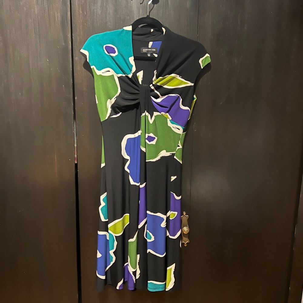 Jones New York Womens Dress Black V Neck 4